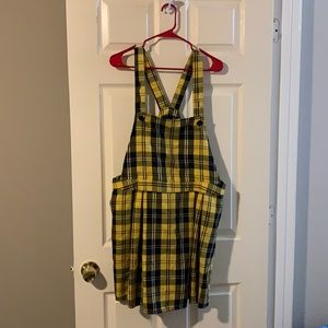 Yellow plaid overall skirt